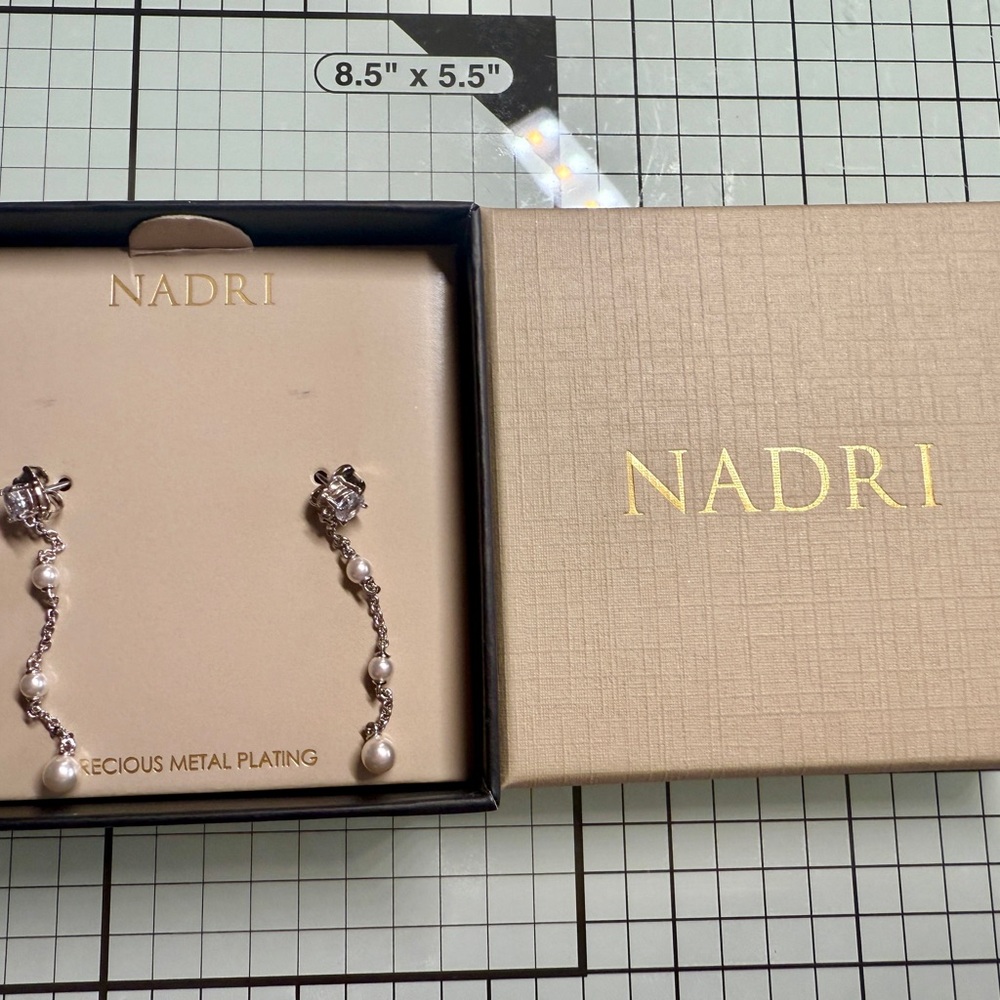 Nadri pearl drop earrings- brand new